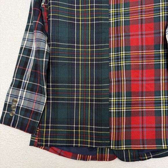 NWT Classic Prep Everett XL Kids 12 Blazer Bishop Party Tartan Holiday Plaid Red - Picture 11 of 16